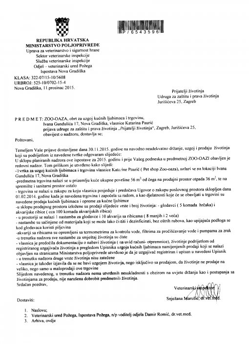 Odgovor Uprave za veterinarstvo i sigurnost hrane Nova Gradi�ka [ 757.88 Kb ]