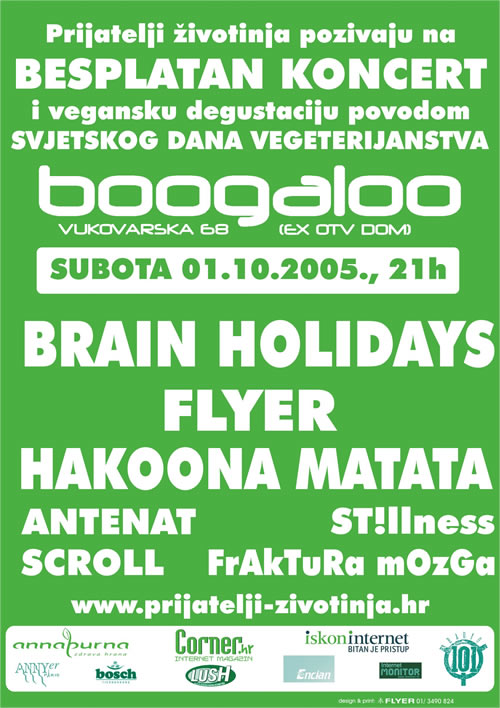 Dani prijatelja �ivotinja 1.10.05. - plakat koncerta