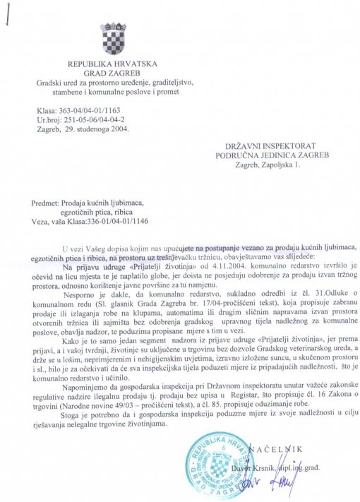 Odgovor Državnog inspektorata Odgovor Državnog inspektorata
