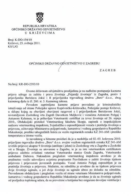 Odgovor Op�inskog dr�avnog odvjetni�tva u Kri�evcima a [ 299.85 Kb ]